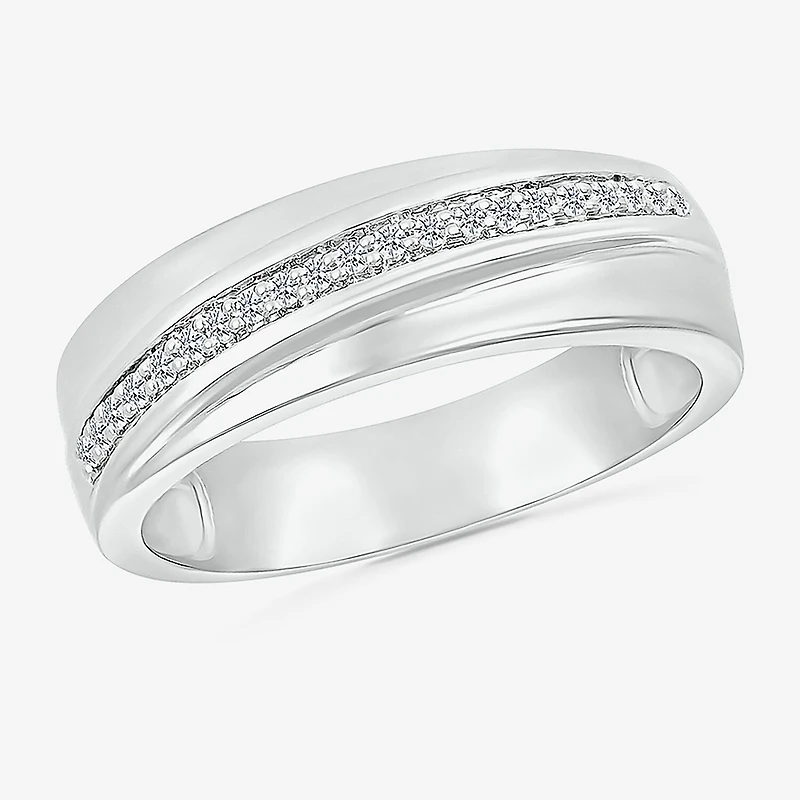 4.90mm Unisex Adult 3/8 CT. T.W. Natural White Diamond 10K Gold Side Stone Wedding Ring Set
