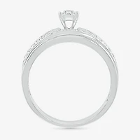 4.90mm Unisex Adult 3/8 CT. T.W. Natural White Diamond 10K Gold Side Stone Wedding Ring Set