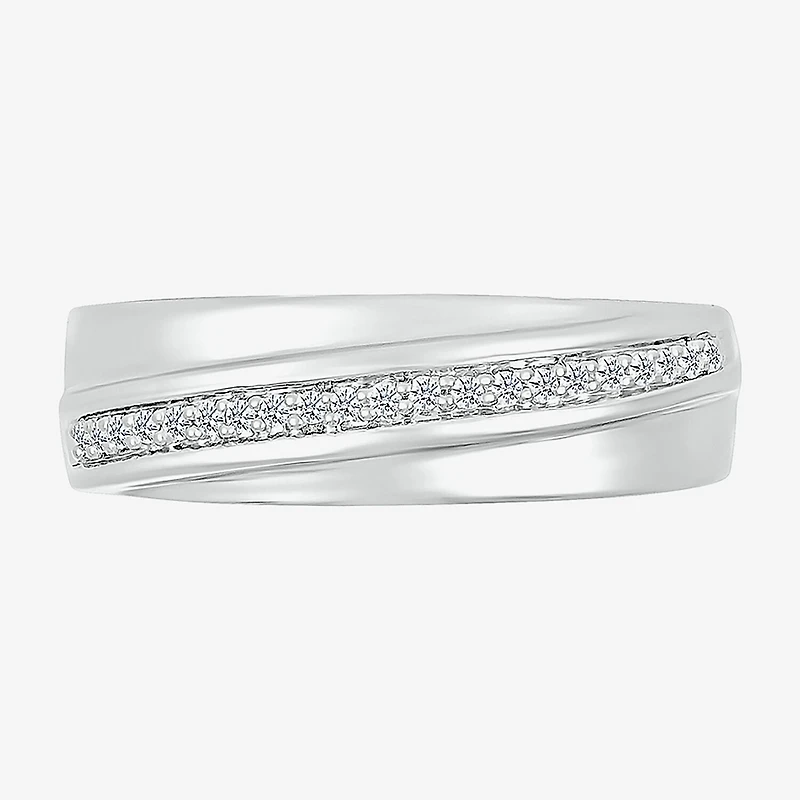 4.90mm Unisex Adult 3/8 CT. T.W. Natural White Diamond 10K Gold Side Stone Wedding Ring Set