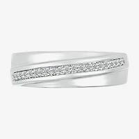 4.90mm Unisex Adult 3/8 CT. T.W. Natural White Diamond 10K Gold Side Stone Wedding Ring Set
