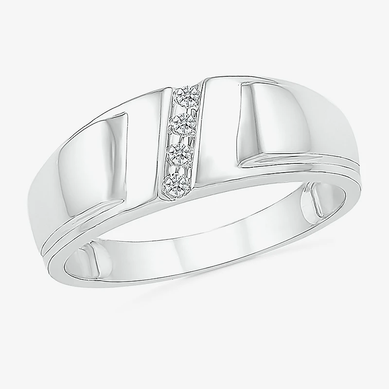 4.90mm Unisex Adult 1/10 CT. T.W. Natural White Diamond 10K Gold Marquise Wedding Ring Set