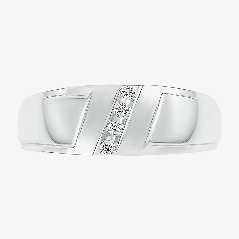 4.90mm Unisex Adult 1/10 CT. T.W. Natural White Diamond 10K Gold Marquise Wedding Ring Set