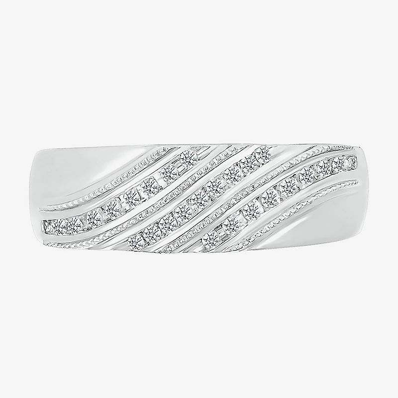5.20mm Unisex Adult 1/3 CT. T.W. Natural White Diamond 10K Gold Marquise Halo Side Stone Ring Set