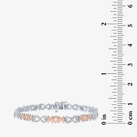 "Mom" Womens 1/10 CT. T.W. Natural White Diamond Sterling Silver Infinity 7.5 Inch Tennis Bracelet