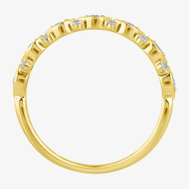(H / I1) Womens 1/4 CT. T.W. Lab Grown White Diamond 10K Gold Anniversary Band