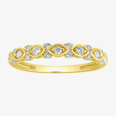 (H / I1) Womens 1/4 CT. T.W. Lab Grown White Diamond 10K Gold Anniversary Band