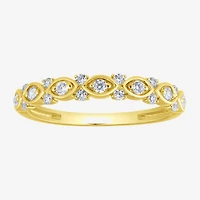 (H / I1) Womens 1/4 CT. T.W. Lab Grown White Diamond 10K Gold Anniversary Band
