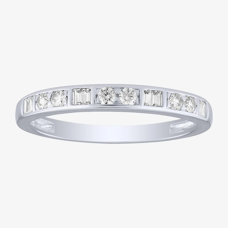 (H / I1) Womens 2MM 1/4 CT. T.W. Lab Grown White Diamond 10K Gold Wedding Band