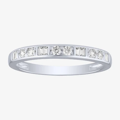 (H / I1) Womens 2MM 1/4 CT. T.W. Lab Grown White Diamond 10K Gold Wedding Band