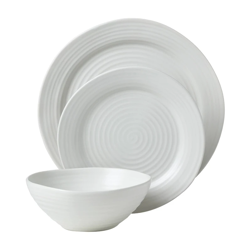 Oneida Ridge White 12-pc. Stoneware Dinnerware Set