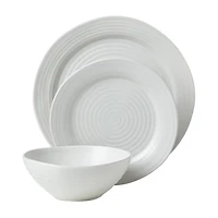 Oneida Ridge White 12-pc. Stoneware Dinnerware Set