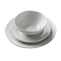 Oneida Ridge White 12-pc. Stoneware Dinnerware Set