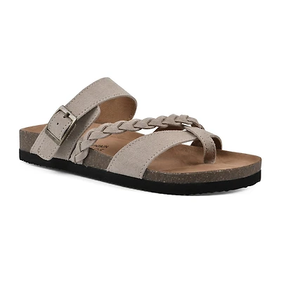 White Mountain Hazy Womens Criss Cross Strap Footbed Sandals