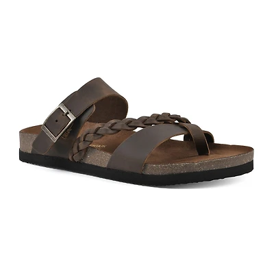 White Mountain Hazy Womens Criss Cross Strap Footbed Sandals