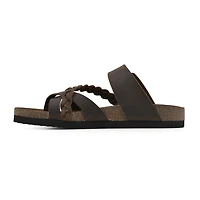 White Mountain Hazy Womens Criss Cross Strap Footbed Sandals