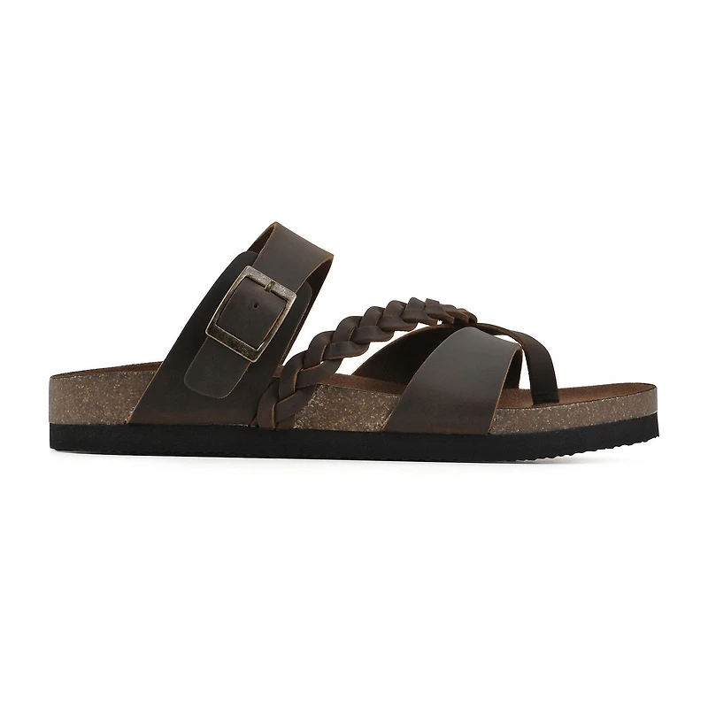 White Mountain Hazy Womens Criss Cross Strap Footbed Sandals