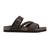 White Mountain Hazy Womens Criss Cross Strap Footbed Sandals