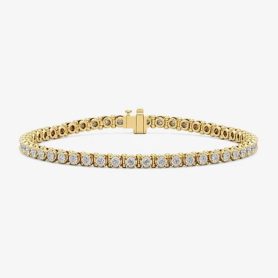 I / I2) Womens CT. T.W. Lab Grown White Diamond 14K Gold Over Silver Tennis Bracelet