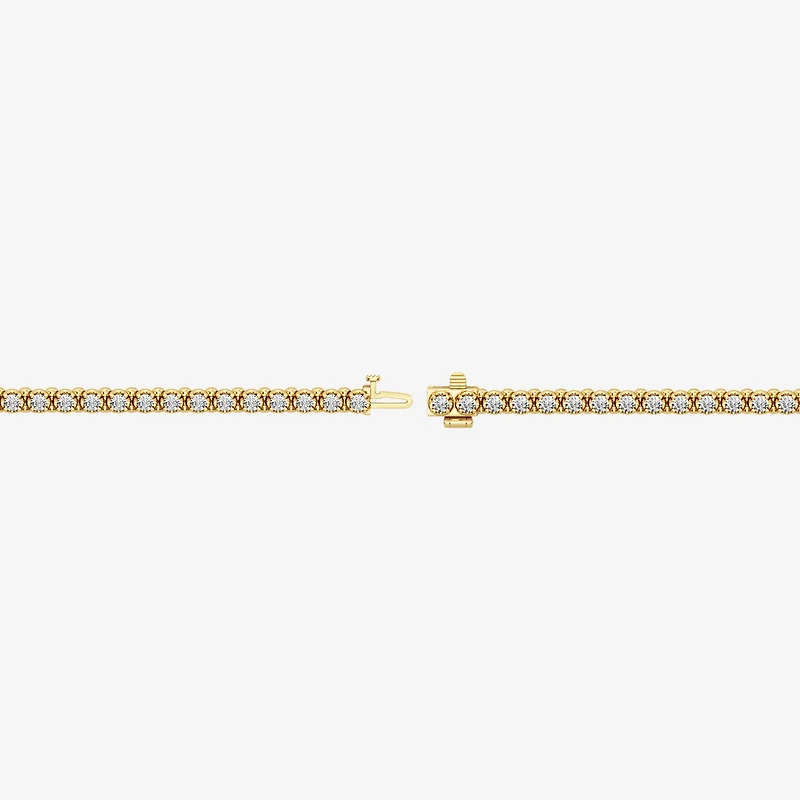 (I / I2) Womens 2 CT. T.W. Lab Grown White Diamond Sterling Silver Tennis Bracelet