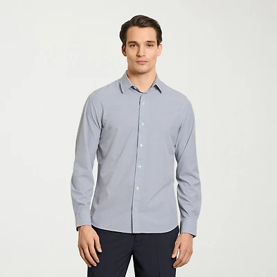 Van Heusen All Way Stretch Performance Mens Long Sleeve Regular Fit Button-Down Shirt