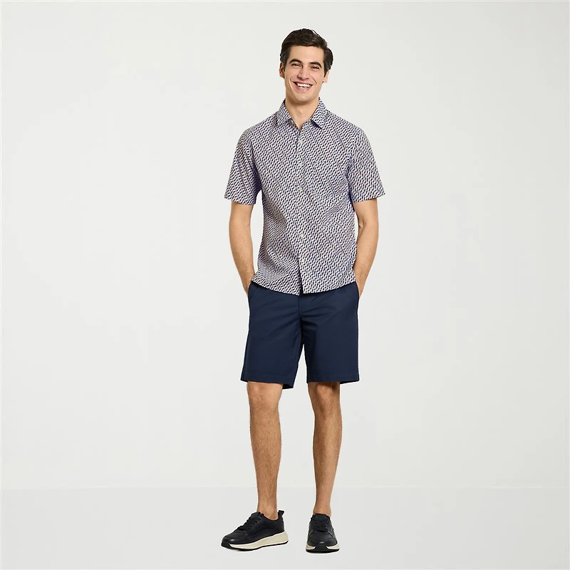Van Heusen Everyday Defense Stain Shield Mens Short Sleeve Slim Fit Button-Down Shirt