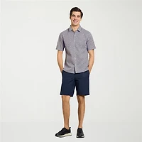 Van Heusen Everyday Defense Stain Shield Mens Short Sleeve Slim Fit Button-Down Shirt