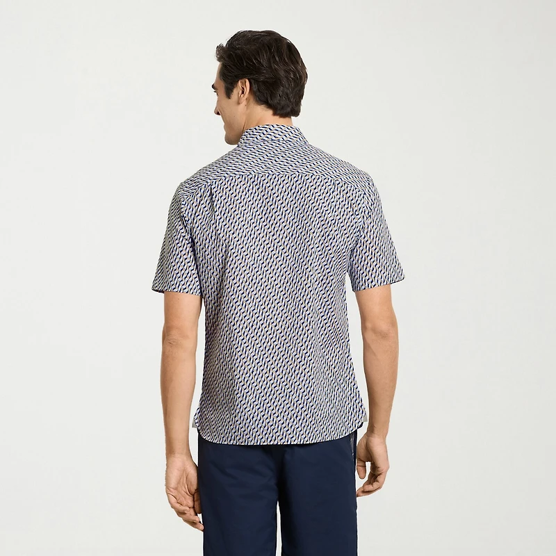 Van Heusen Everyday Defense Stain Shield Mens Short Sleeve Slim Fit Button-Down Shirt