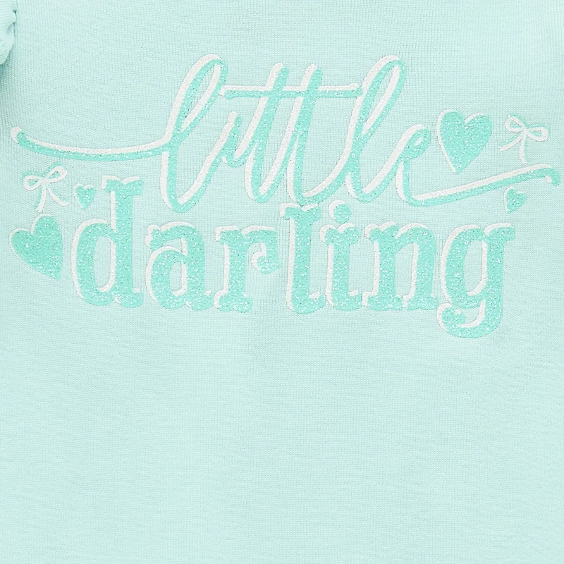 Okie Dokie Baby Girls Round Neck Short Sleeve Rib Bodysuit