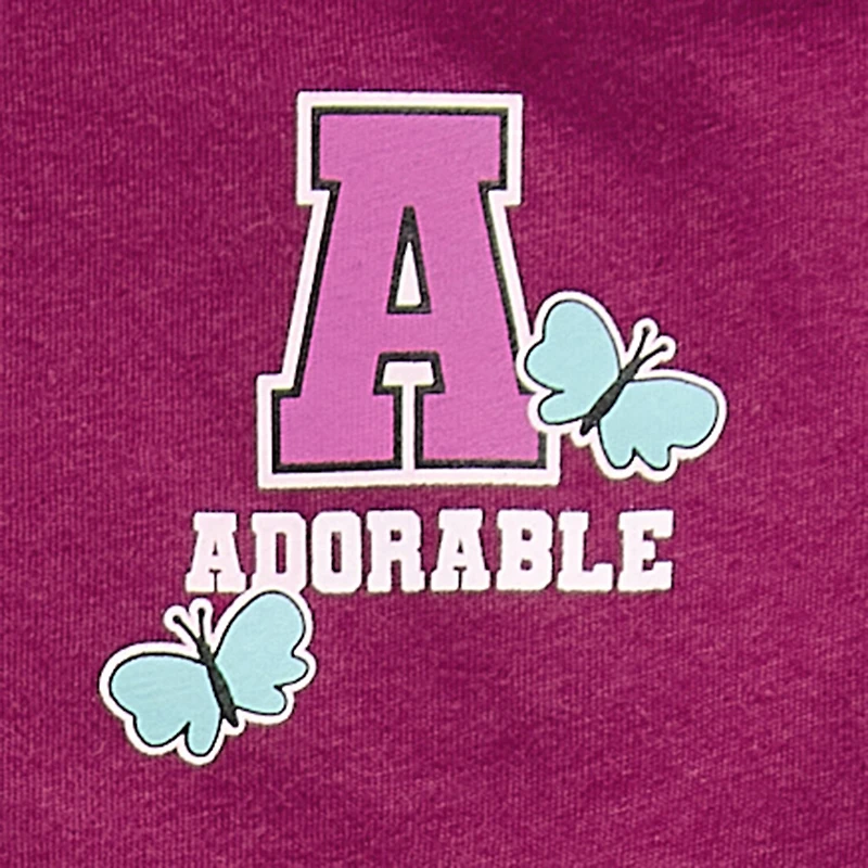 Okie Dokie Active Toddler & Little Girls Round Neck Long Sleeve Regular Fit Graphic T-Shirt