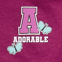 Okie Dokie Active Toddler & Little Girls Round Neck Long Sleeve Regular Fit Graphic T-Shirt