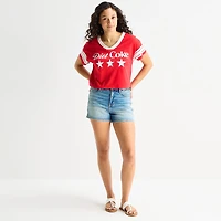 Grayson Threads, The Label Diet Coke Cropped Womens Juniors Crew Neck Short Sleeve Jersey