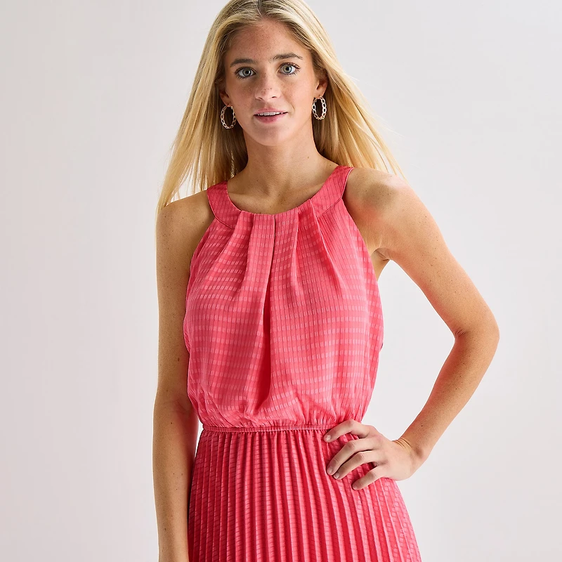 Robbie Bee Womens Round Neck Sleeveless Maxi Dress
