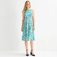Danny & Nicole Womens Midi Floral Jacket Dress