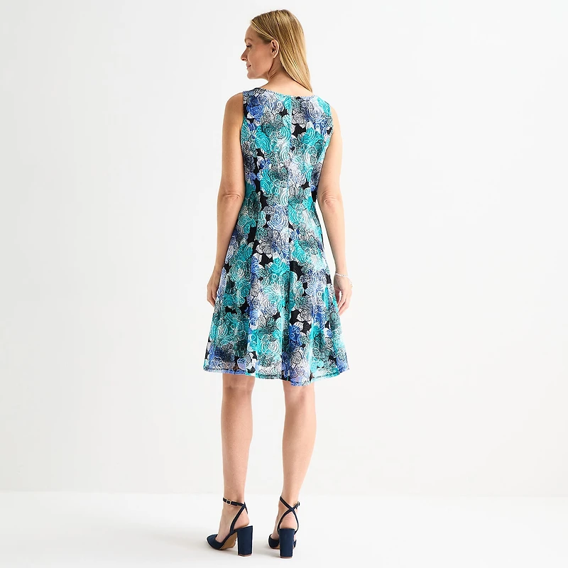 Perceptions Womens Floral Lace Jacket Dress