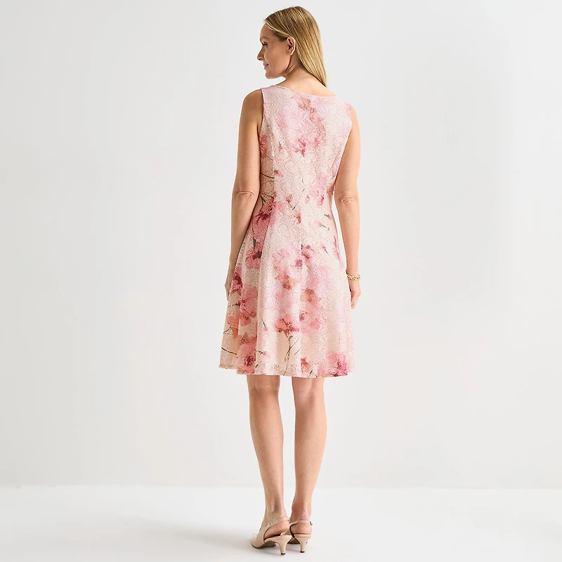 Perceptions Womens Floral Lace Jacket Dress