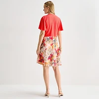 Perceptions Womens Floral Jacket Dress