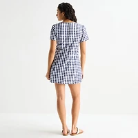Forever 21 Womens Juniors V Neck Short Sleeve Babydoll Dress