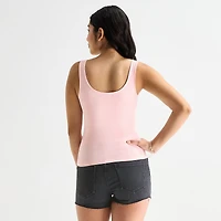 Arizona So Smooth Womens Juniors Scoop Neck Sleeveless Tank Top