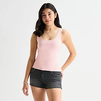 Arizona So Smooth Womens Juniors Scoop Neck Sleeveless Tank Top