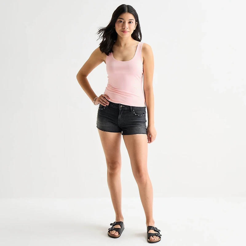 Arizona So Smooth Womens Juniors Scoop Neck Sleeveless Tank Top
