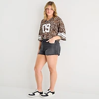 Arizona Womens 2 1/2" Low Rise Juniors Plus Denim Short