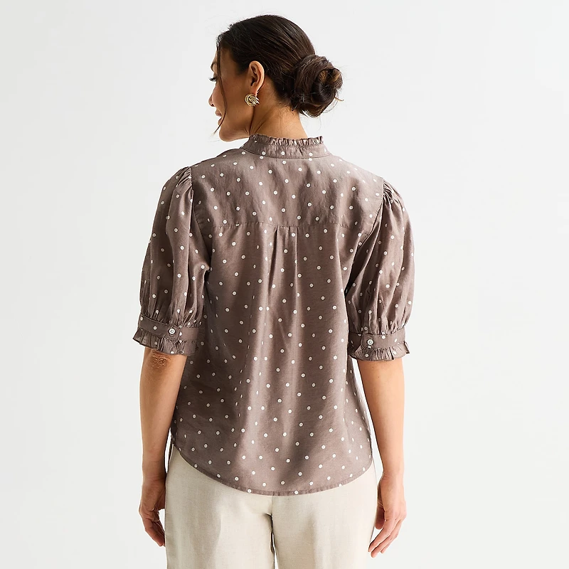Liz Claiborne Womens Short Sleeve Blouse