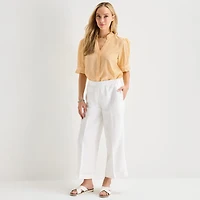 Liz Claiborne Womens Short Sleeve Blouse