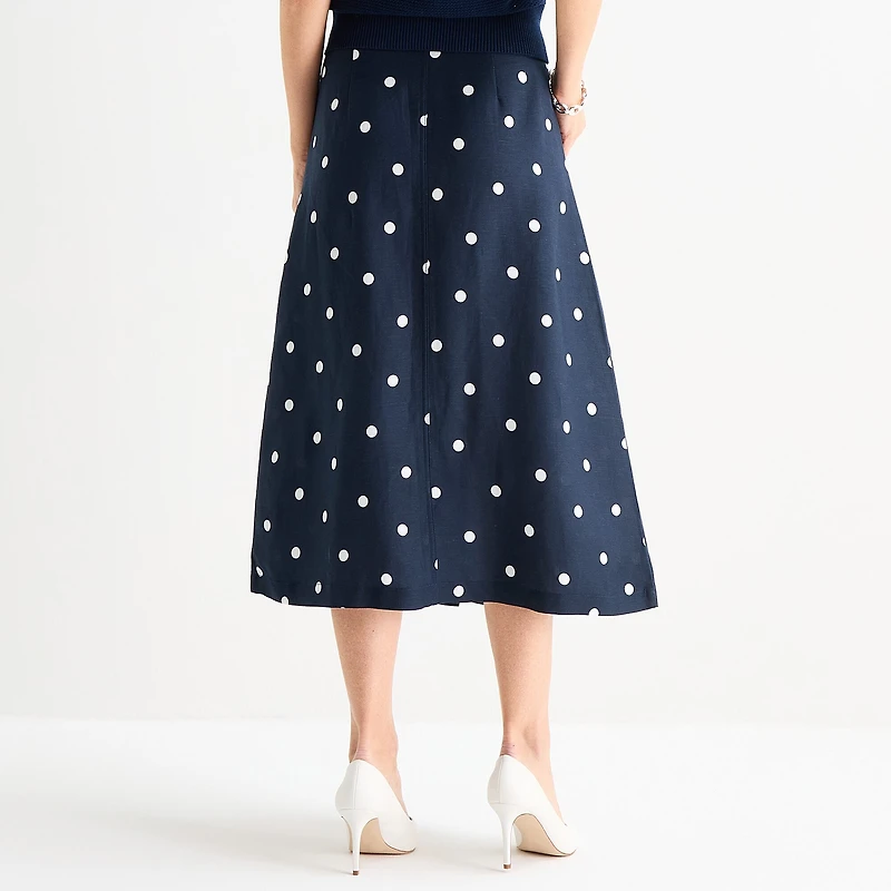 Liz Claiborne Womens Midi A-Line Skirt