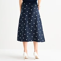 Liz Claiborne Womens Midi A-Line Skirt