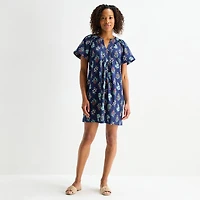 St. John's Bay Womens Short Sleeve Sheath Dress