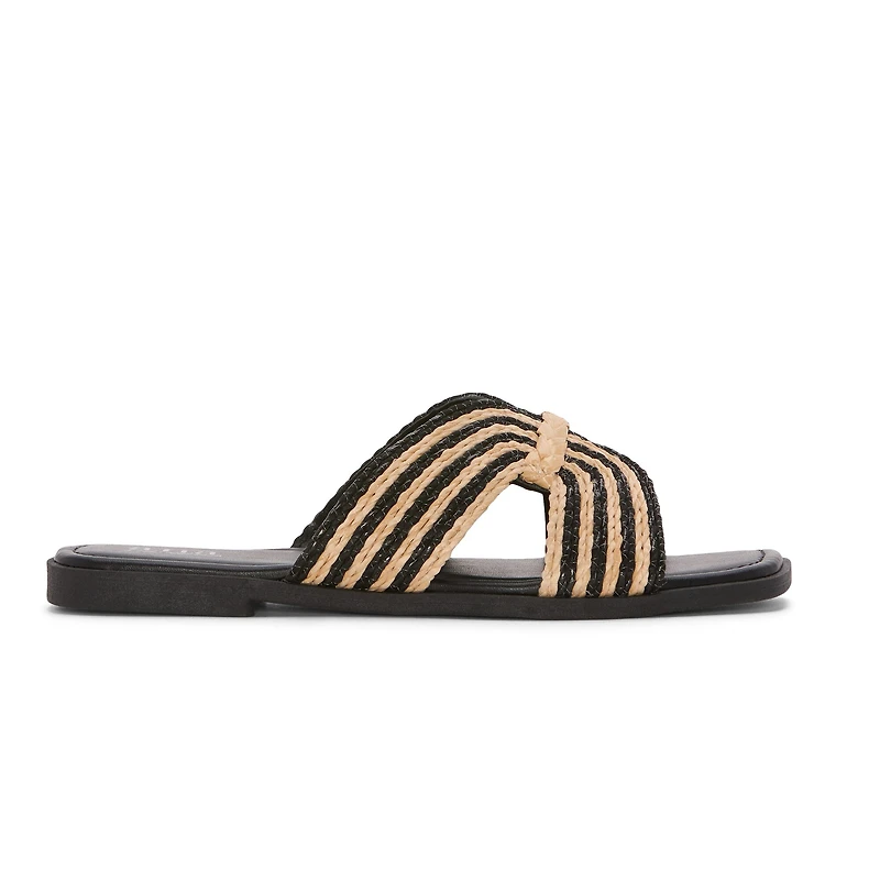 A.N.A Womens Straw Slide Sandals