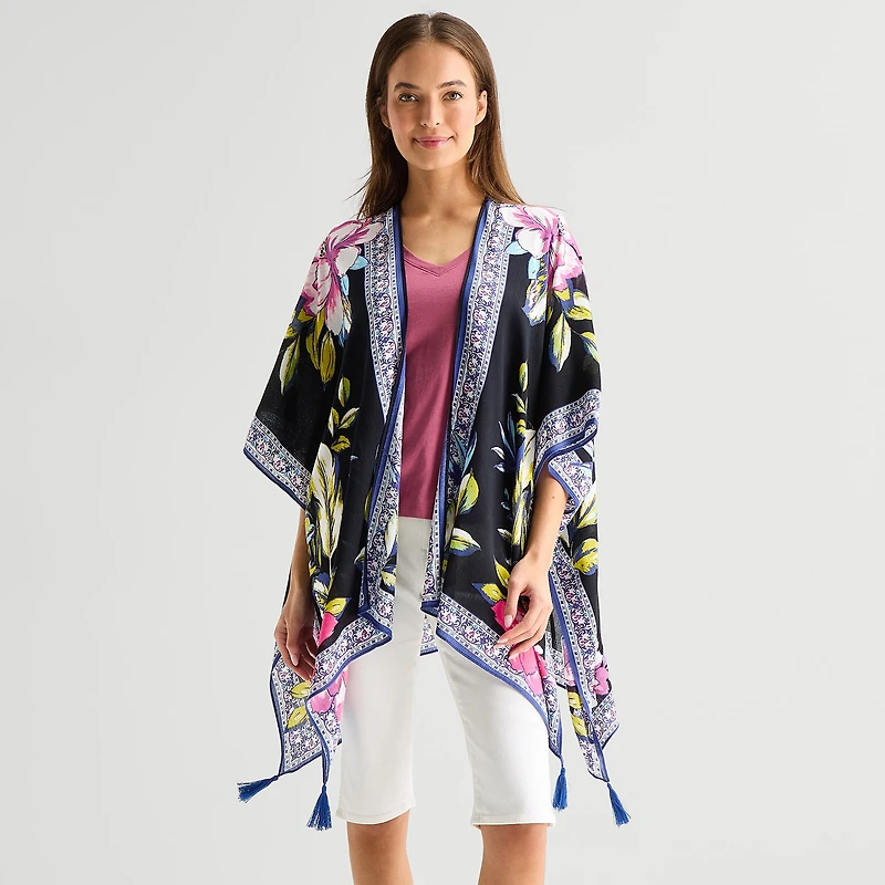 SOL and MER Tropical Floral Topper Wrap