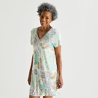 Liz Claiborne Cool and Calm Womens Short Sleeve Crew Neck Nightshirt