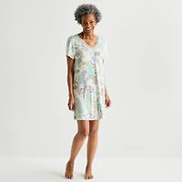 Liz Claiborne Cool and Calm Womens Short Sleeve Crew Neck Nightshirt